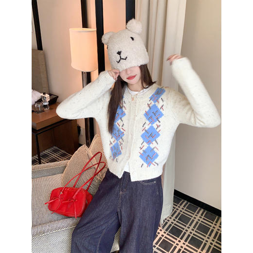 【169元任选2件】现货！韩系菱格毛衣开衫 商品图4