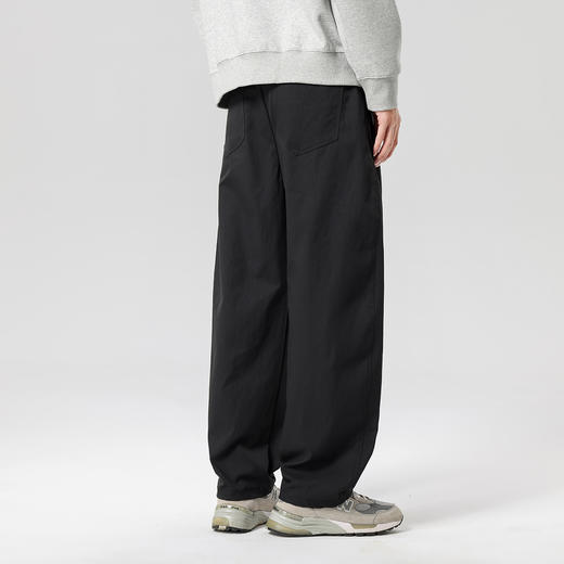 gxgjeans 男装【宽松弯刀裤】25秋款时尚潮流百搭男士休闲裤纯色系带通勤裤男K&C 商品图4