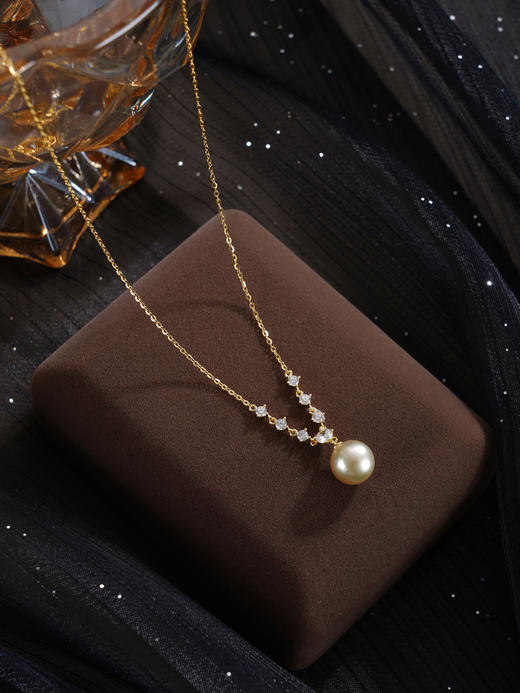 子佩集【星河仙境】银S925珍珠惜王妃套链【HJYTL013】9.5mm珠镀金星星金色珠2601 商品图3