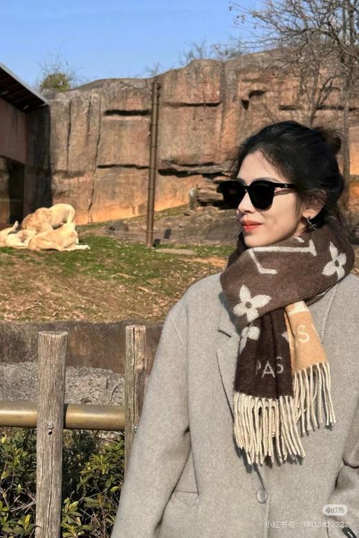 F011321冬季新款女士三色渐变款流苏披肩围巾围脖 商品图5