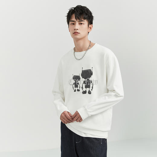 gxgjeans 男装【热卖推荐】25秋款男士圆领卫衣简约舒适百搭校园通勤打底衫K&C 商品图1