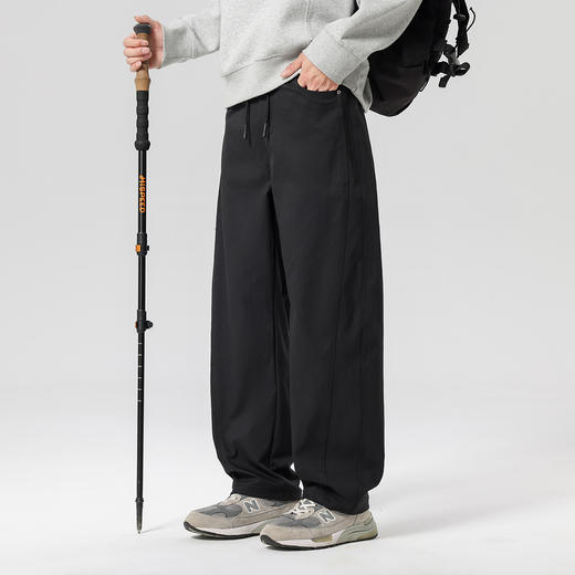 gxgjeans 男装【宽松弯刀裤】25秋款时尚潮流百搭男士休闲裤纯色系带通勤裤男K&C 商品图1