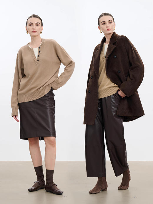 纯原剪89.2%绵羊毛+10.8%山羊绒M*CO假两件羊绒衫 商品图2