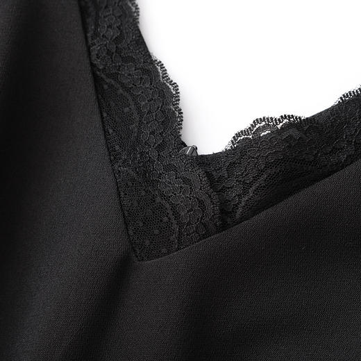 「高货wl」全新升级【铂金会员413/天猫559/差价146】(95403)洛诗琳V领蕾丝拼接连衣裙2026春季新款气质玫瑰系带收腰裙 商品图2