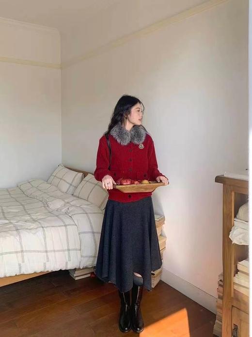 F011392秋冬毛领刺绣拉链软糯亲肤针织毛衣外套女 商品图7