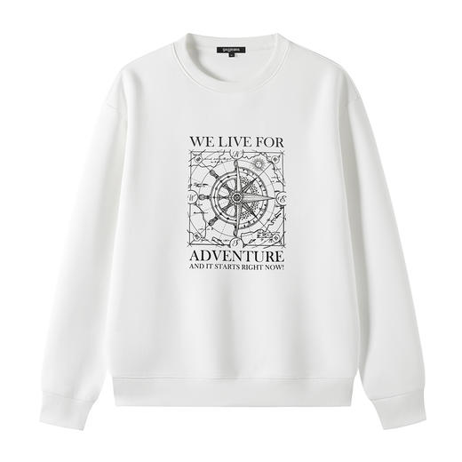 gxgjeans 男装25秋款男士圆领卫衣柔软亲肤简约百搭印花卫衣校园通勤打底衫男K&C 商品图5