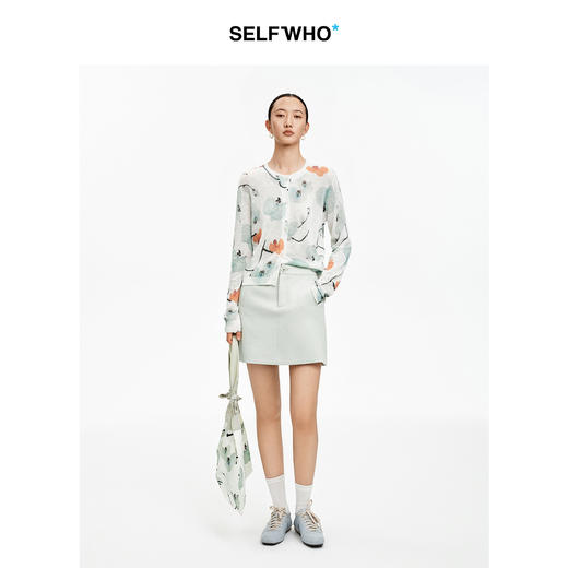 SELFWHO莫代尔绵羊毛混纺经典包臀A字短裙女2026春新款气质半身裙 商品图1