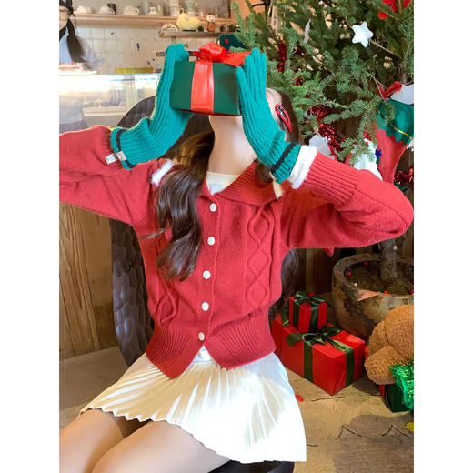 <曾小咸推荐>现货秒杀 ！微信超特价！韩系翻领毛衣开衫 日常199.99 立减110 秒杀89.99！！ 商品图2