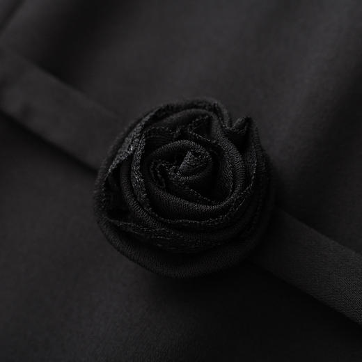 「高货wl」全新升级【铂金会员413/天猫559/差价146】(95403)洛诗琳V领蕾丝拼接连衣裙2026春季新款气质玫瑰系带收腰裙 商品图3