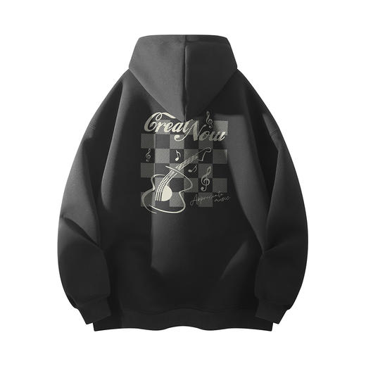 gxgjeans 男装男士连帽卫衣25秋款宽松简约百搭校园通勤印花套头卫衣打底衫男K&C 商品图8