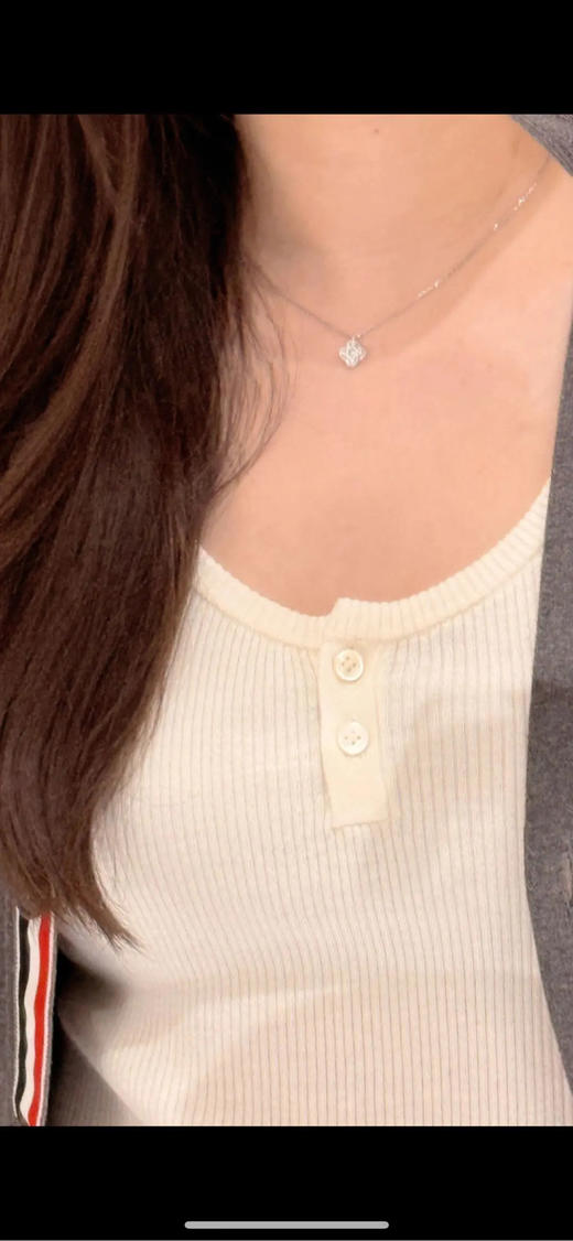 梵克雅宝 单花 小号 镶钻 白金 项链 商品图6