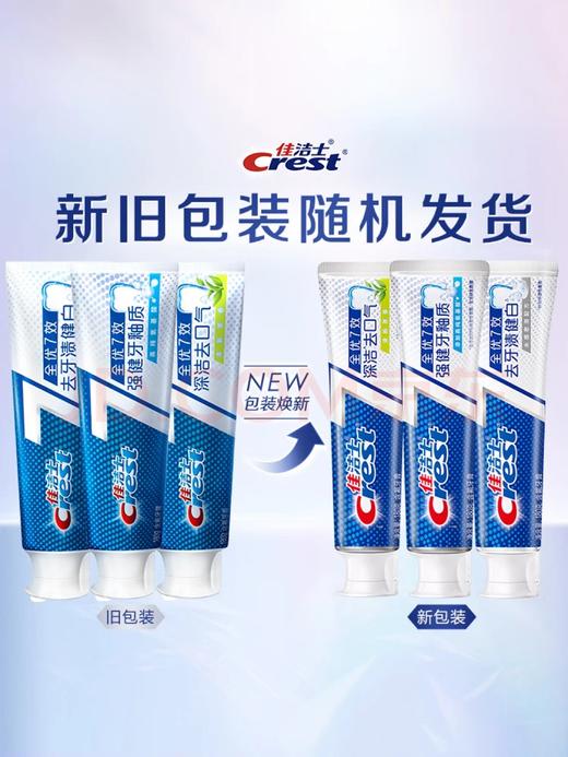 【金皇会员45金币专享】佳洁士全优7效固齿护龈美白清口含氟防蛀牙膏3支共540g京东自营 商品图1