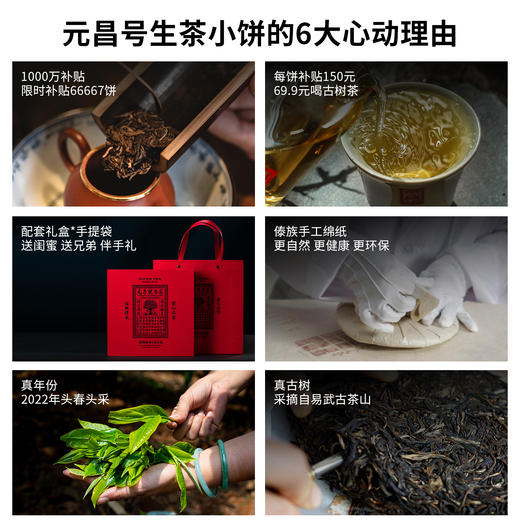 【元昌号】品牌补贴2022年老茶庄易武头春古树100g生饼 商品图3