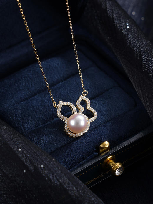 子佩集【福禄双全】银S925珍珠惜王妃套链【HJYTL005】8mm珠镀金葫芦2601 商品图3