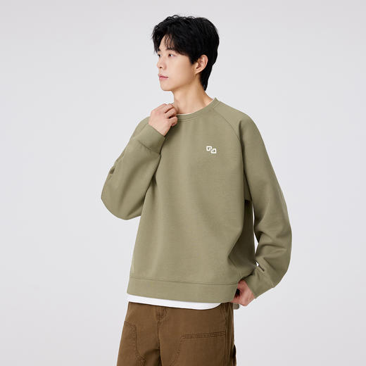 gxgjeans 男装【假两件卫衣】舒适日常百搭男士内搭校园通勤宽松圆领套头卫衣男K&C 商品图1