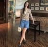 F011393温柔撞色假两件内搭设计V领针织开衫女款 商品缩略图4