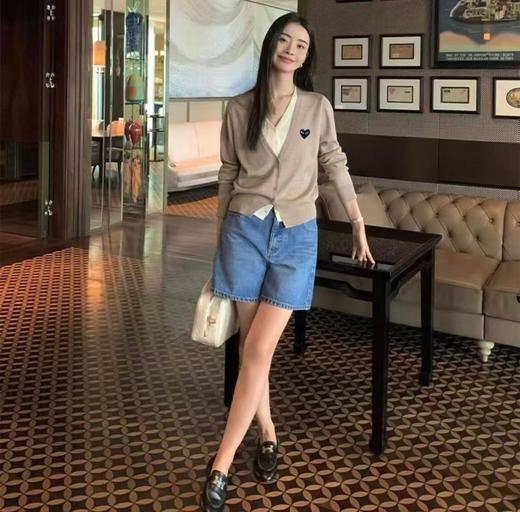 F011393温柔撞色假两件内搭设计V领针织开衫女款 商品图4