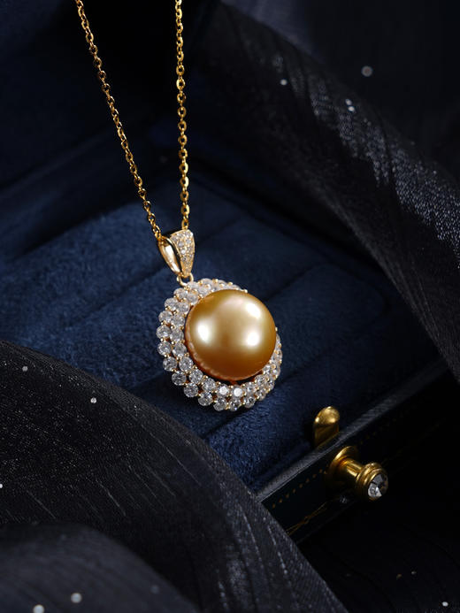 子佩集【光年之遇】银S925珍珠惜王妃套链【HJYDZ001】13mm珠镀金太阳花金色珠2601 商品图6