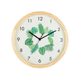 挂墙卧室时钟挂表 松木 实木挂钟 树叶 30SW-NA