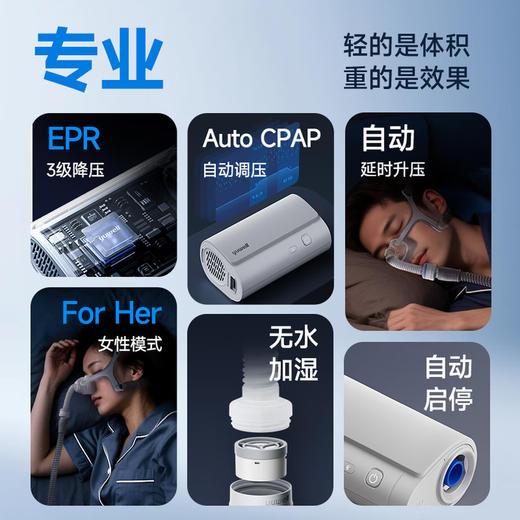 鱼跃便携式小型呼吸机止鼾家用睡眠呼吸暂停打鼾呼噜 商品图2