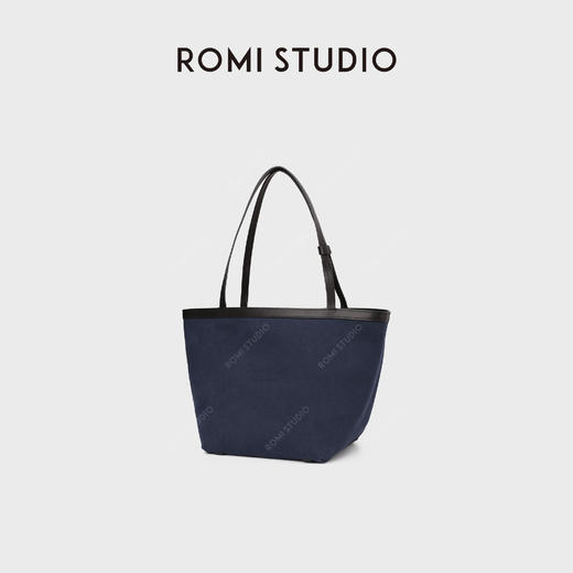 ROMI STUDIO 首饰袋 头层牛皮肩带斜纹布正反背托特包RWCLP37185 商品图2