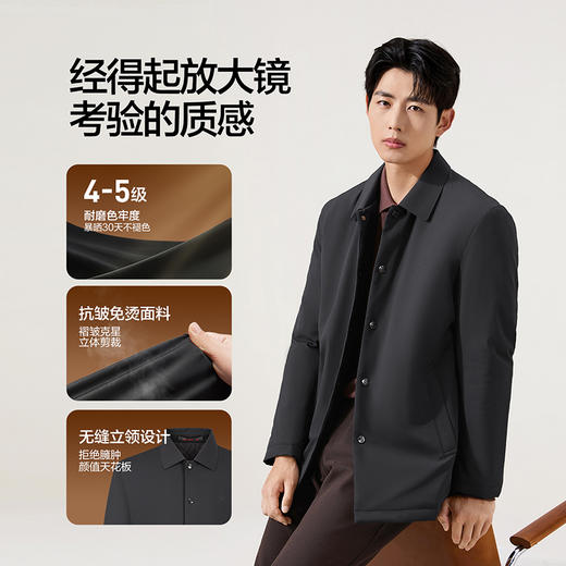 【无缝工艺】柒牌棉衣秋冬中长款时尚休闲中青年冬季保暖外套男装129E70480 商品图2