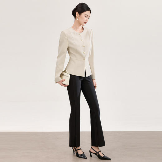 「高货wl」全新升级【铂金会员330/天猫439/差价109】(95510)洛诗琳气质单排扣减龄外套2026春季新款通勤收腰西装外套 商品图0