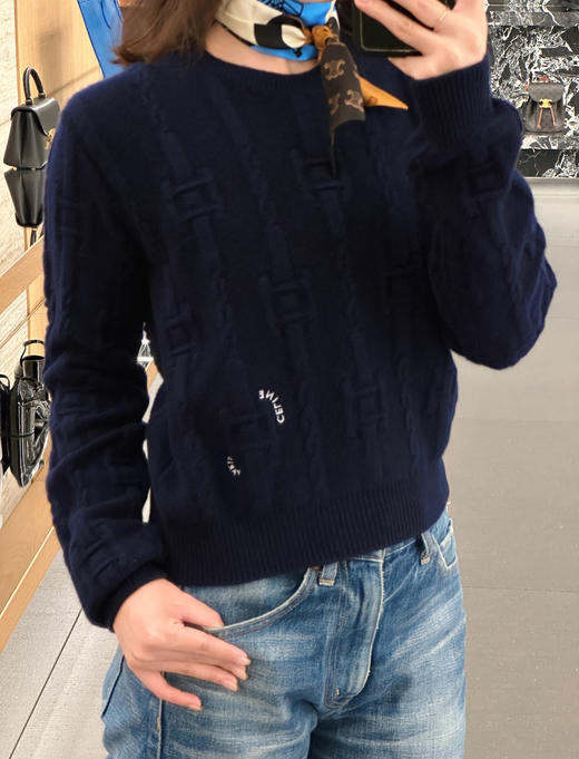 赛琳 新款 羊绒针织衫 驼/蓝两色(KX*MM) 商品图6