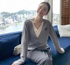 F011393温柔撞色假两件内搭设计V领针织开衫女款 商品缩略图7