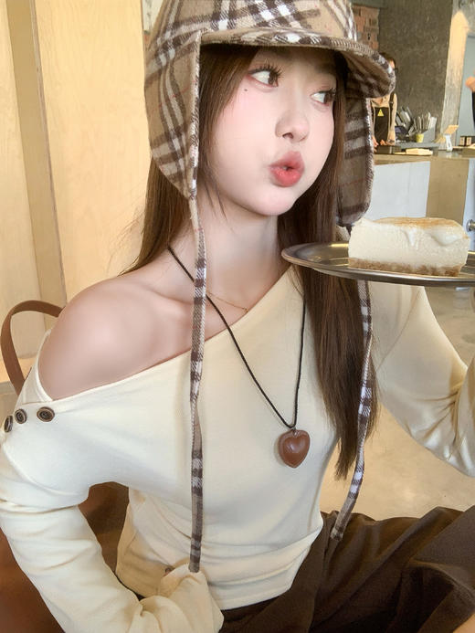 <曾小咸推荐>现货秒杀 ！微信超特价！韩系斜肩长袖T恤 日常129.99 立减70 秒杀59.99！！ 商品图14