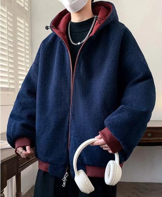 F011387双面穿加绒加厚连帽棉衣棉服男女同款外套 商品图7