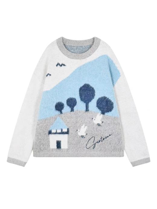 早乙女惠子saotome/STMMY141105/马海毛山野提花提花毛衣 商品图3