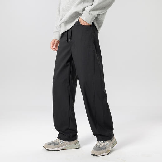 gxgjeans 男装【宽松弯刀裤】25秋款时尚潮流百搭男士休闲裤纯色系带通勤裤男K&C 商品图6