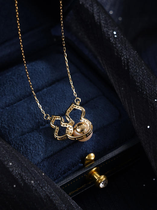 子佩集【福禄双全】银S925珍珠惜王妃套链【HJYTL005】8mm珠镀金葫芦2601 商品图5