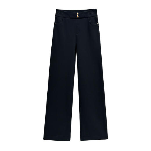 「老顾客福利回馈」— —含羊毛蚕丝养肤加厚直筒裤洛诗琳新款气质通勤两粒扣遮肉加绒休闲阔腿裤女,5D立体剪裁，包容性强，波浪提臀，修饰身形mbs14716 商品图6