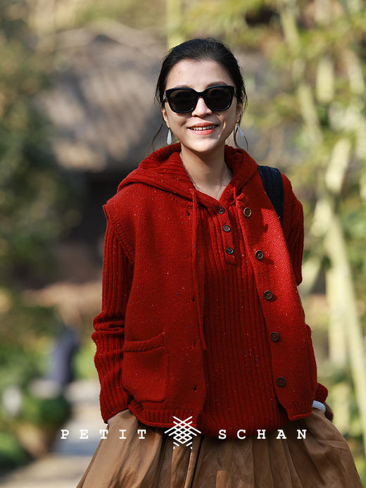 Petit Schan小闪 CLO#1025 Chubby 小胖过大年 绵羊毛混纺彩点针织马甲 商品图4