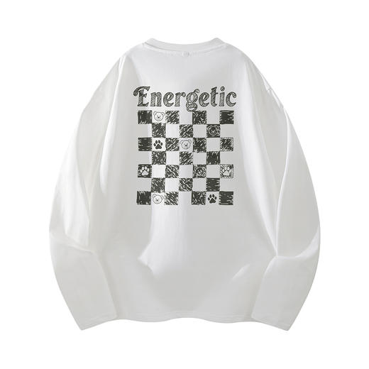 gxgjeans 男装【棉100%】情侣款长袖T恤25秋款简约舒适百搭校园男士上衣K&C 商品图7