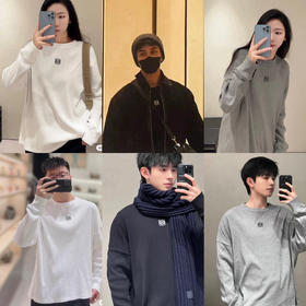 828-1  排他性独家圆正 lew 全明星爆款 宽松廓形 圆领长袖T恤 软糯亲肤针织棉 男女均可