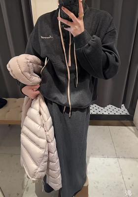 【门店同款】ENJOY冬季“暖冬知性”撞色抽绳卫衣套裙 167998044