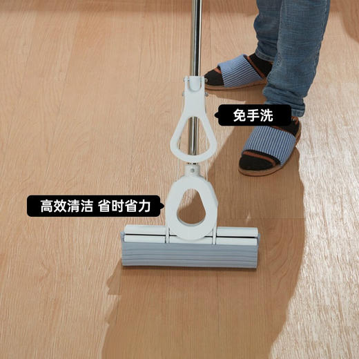 家用拖地拖把长柄I型双排滚轮胶棉拖D1203 商品图0