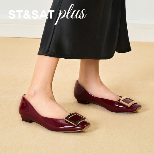 【方扣系列】星期六26春新款时尚金属方扣中低跟单鞋SSE1111024/SSE1111033 商品图13