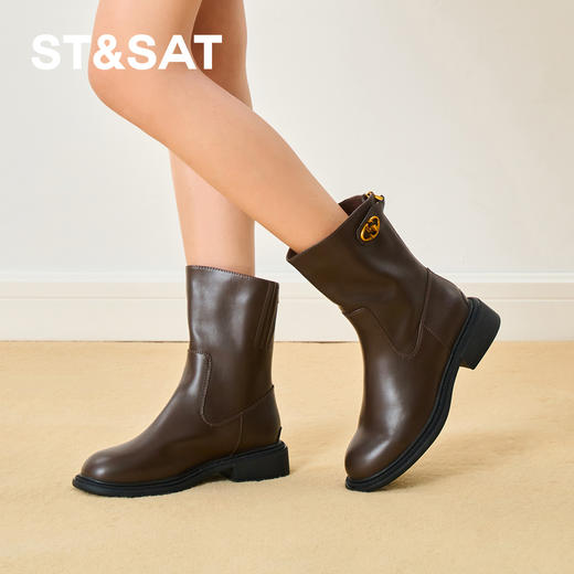 【绒里可选】星期六经典百搭厚底短靴SSC4116P0T/SSC4118P0T 商品图1