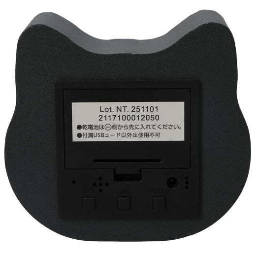 可爱卡通电子闹钟电子温度时间显示LED座钟 黑猫 小肥啾 商品图5