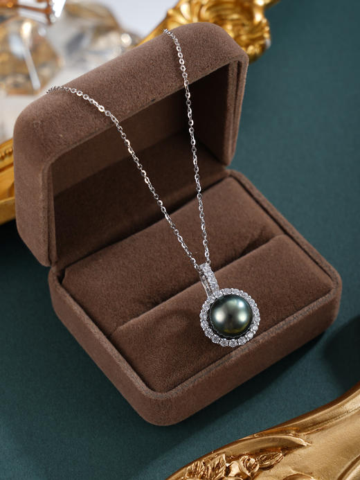 子佩集【幽澜妙影】银S925珍珠惜王妃套链【HJYDZ011】11mm珠圆环黑珠2601 商品图6