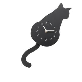 新款挂钟现代时尚挂墙简约卡通摆钟猫黑猫花猫时钟