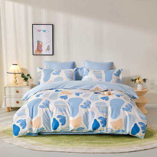 多喜爱 全棉斜纹印花套件【甄选新疆棉】【芬纳诺抗菌】【AB版设计】【宽边枕袋】柔软亲肤 吸湿透气 耐洗耐磨 不易褪色云鸽眠眠/拾光花序/语花瑟/豆蔻紫鸢/浅朵/森派/夏日紫藤 /新域/山野晴风 商品图4