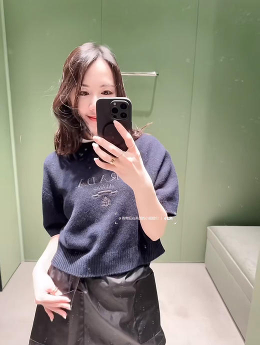 普拉达 刺绣字母短袖针织衫(MM) 商品图3