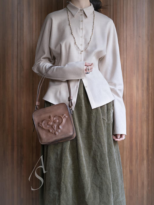 Casey Casey 橄榄色/灰粉色GHOST丝绒半裙 商品图6