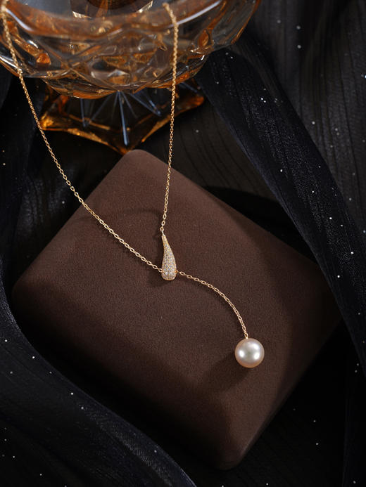 子佩集【洛神之迷】银S925珍珠惜王妃套链【HJYTL007】9mm珠镀金水滴吊球2601 商品图4