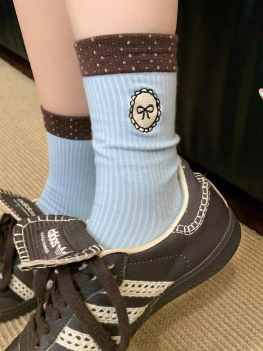 <曾小咸推荐>撞色刺绣蝴蝶结 日常价89/4双！ 活动价49/4双！【预售款，预计3-15天发货】 商品图10